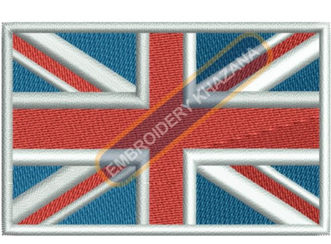 United kingdom flag embroidery design